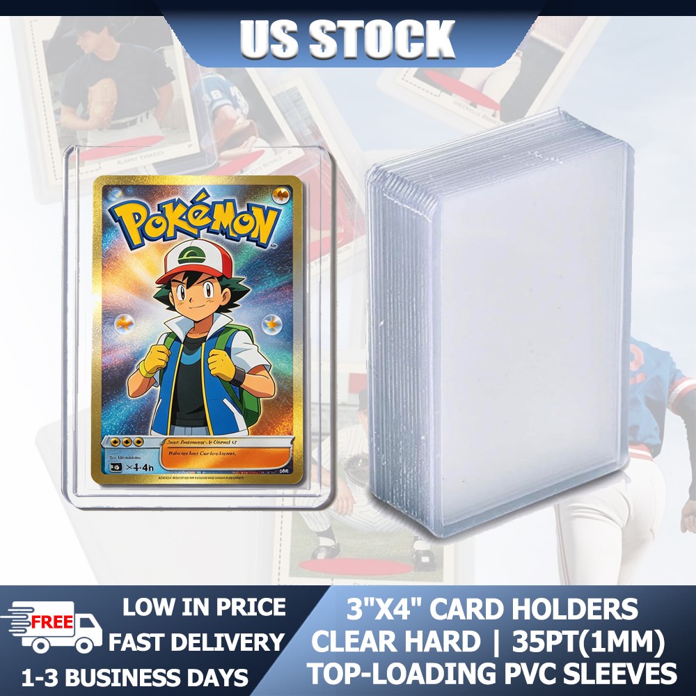 3″x4″ TopLoad Card Holders 35PT 25/50/100/200pcs Clear PVC For Trading Game Card