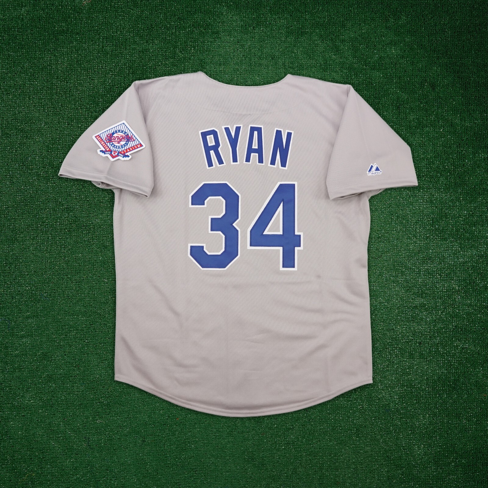Nolan Ryan 1993 Texas Rangers Cooperstown Men’s Grey Road Jersey w/ Patch