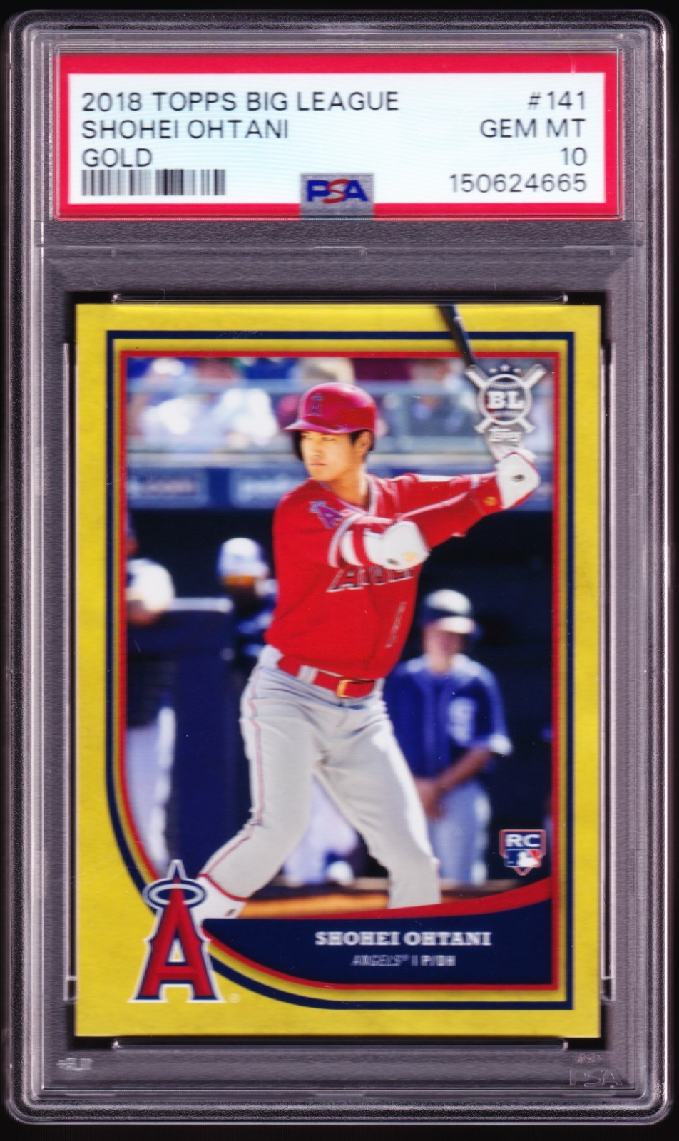 Shohei Ohtani 2018 Topps Big League #141 Gold Parallel Rookie PSA 10 GEM MT /157