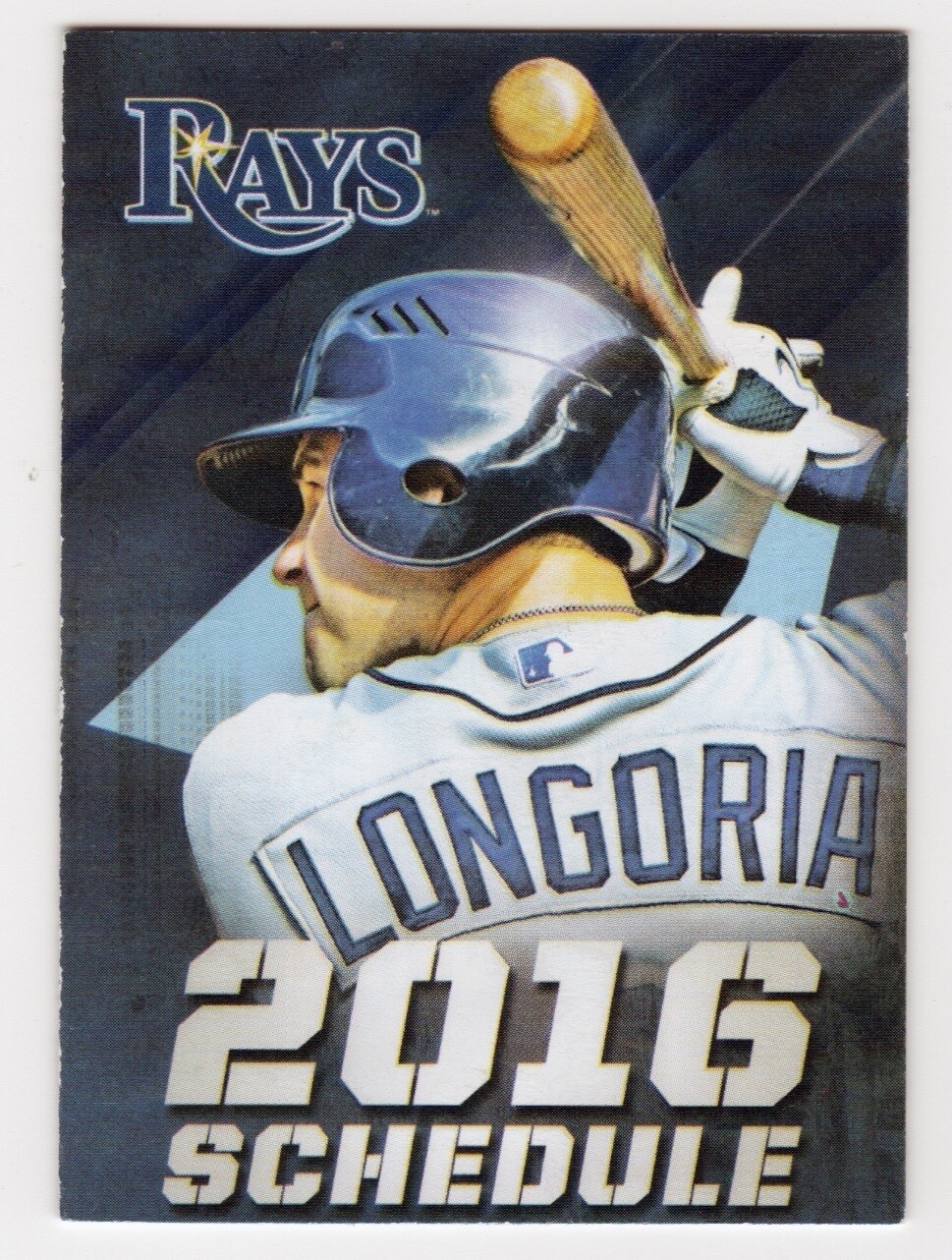 Tampa Bay Rays Regular Season 2016 Pocket Schedule – Longoria TGH Version