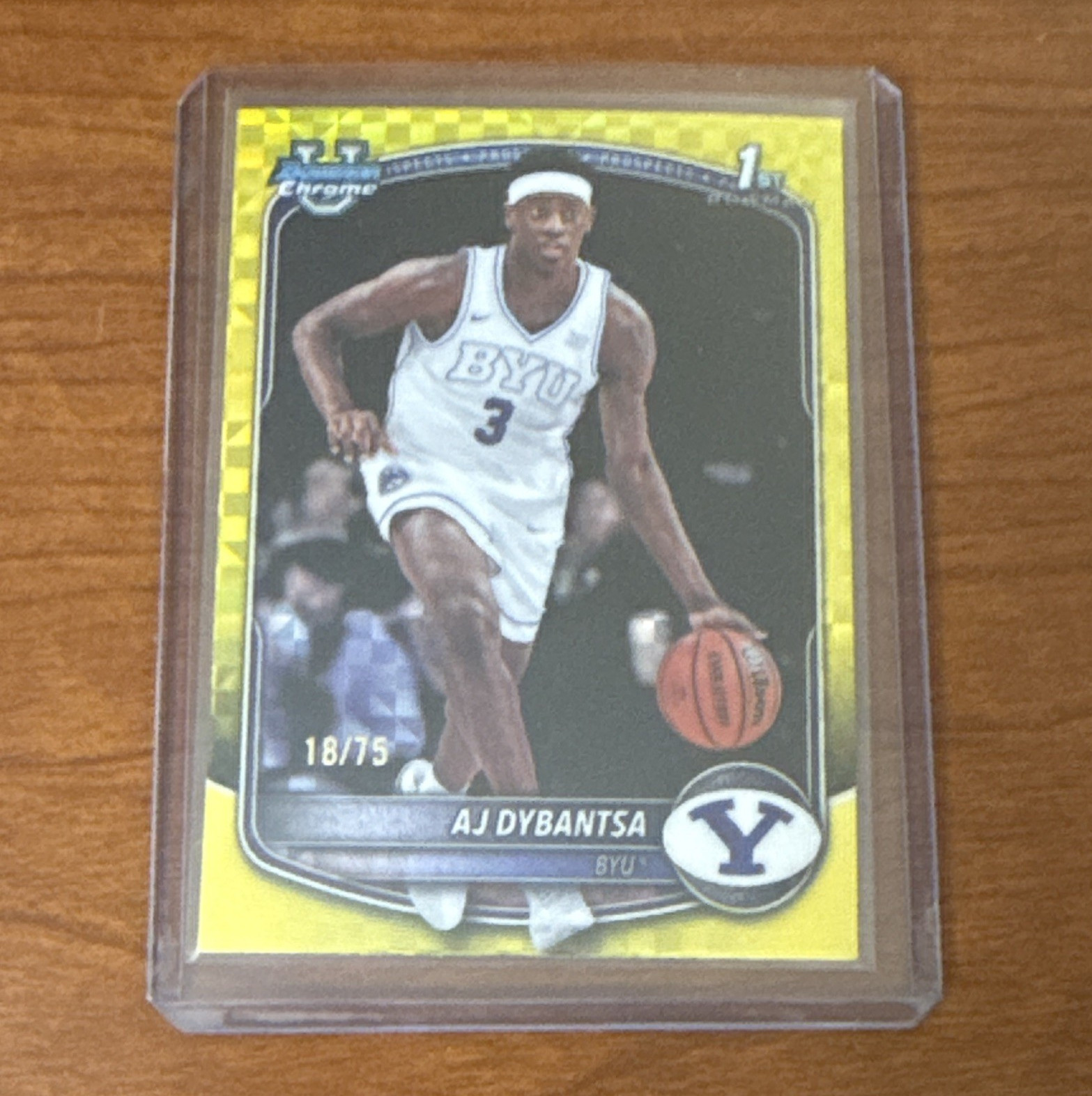 Topps 2025-26 Bowman AJ Dybantsa BYU #BCP-1 Yellow 18/75