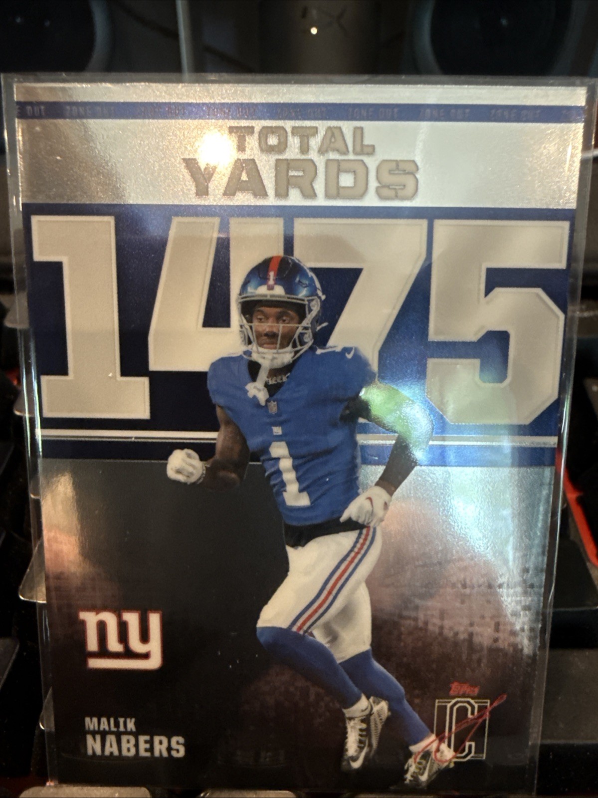 Topps Signature Class 2025 Zone Out Malik Nabers Giants Total Yards #ZO-1