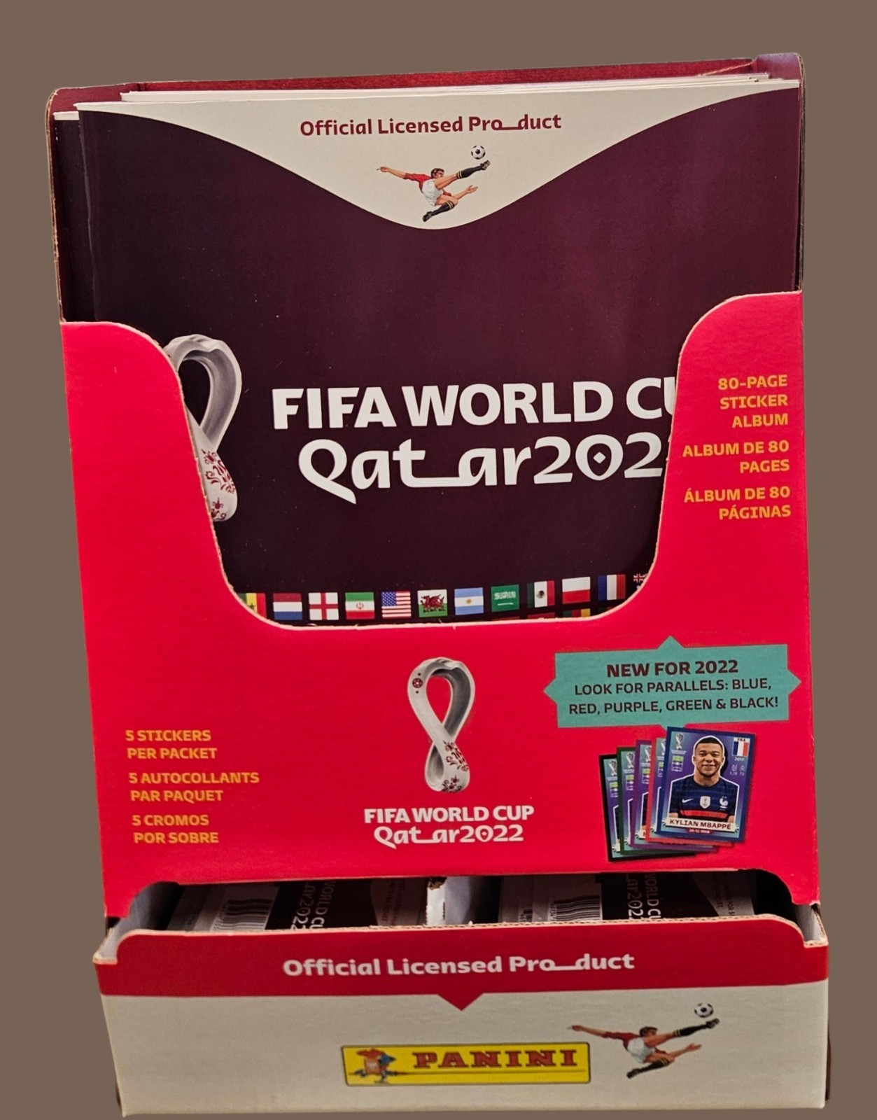 Panini Fifa World Cup 2022 Table Top Stand with 20 Books and 100 Pack Stickers