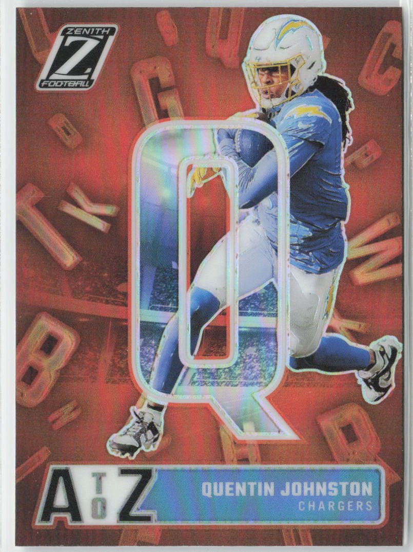 2024 Panini Zenith Quentin Johnston A to Z Orange Los Angeles Chargers