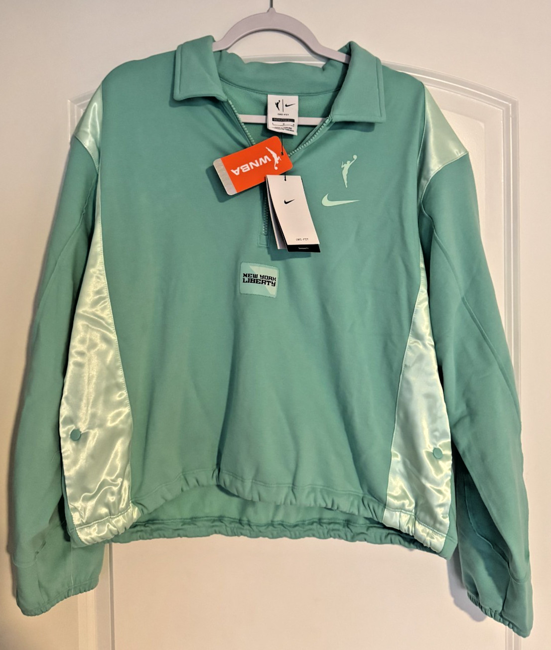 Nike WNBA New York Liberty 1/4 Zip Pullover Jacket Mint Green Women’s L HF6447
