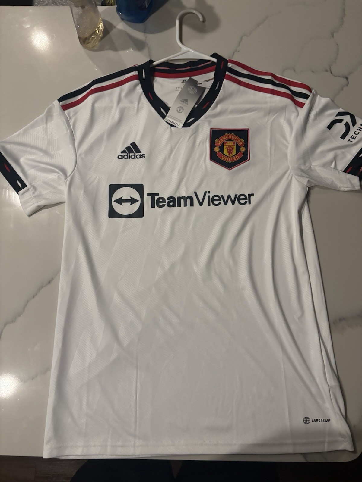 22/23 Adidas Size Medium Manchester United Soccer Jersey White Brand New