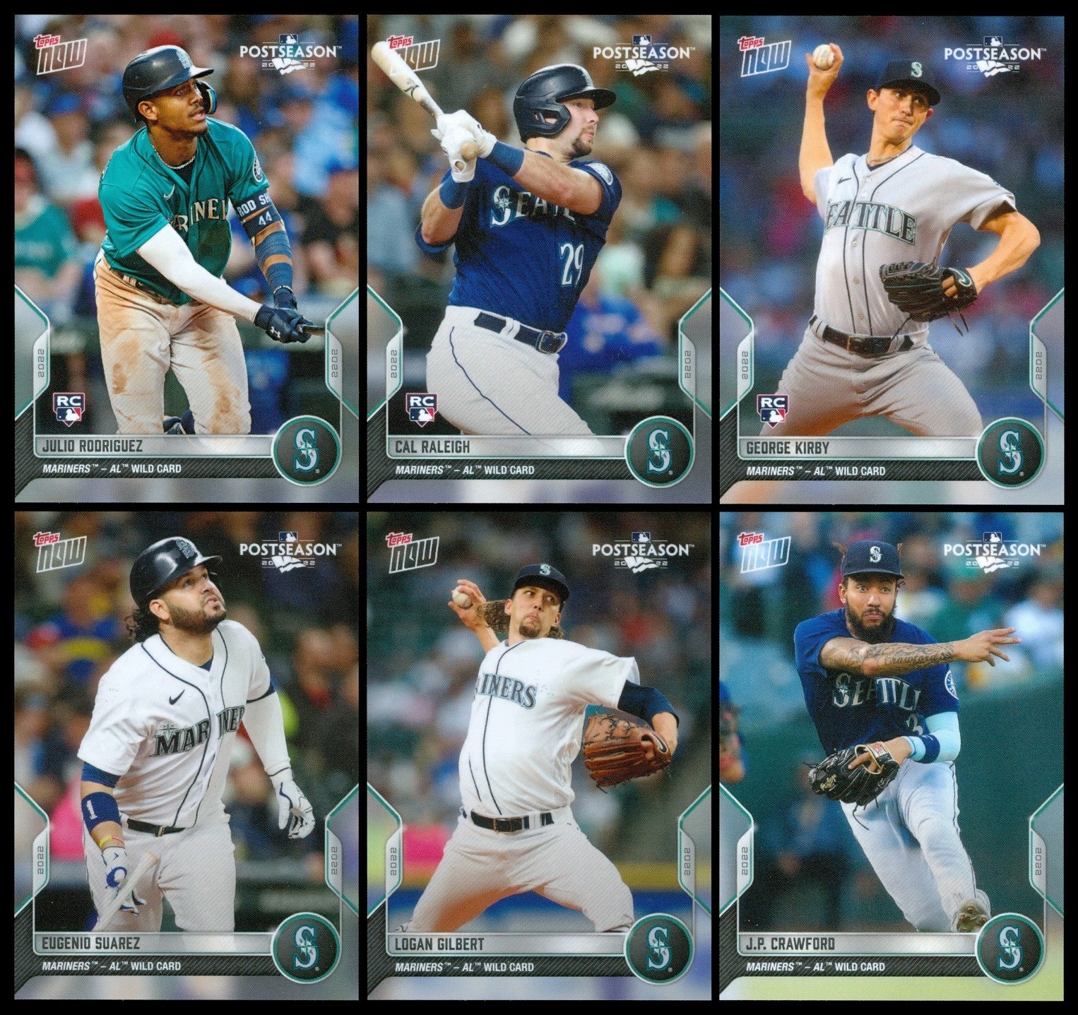 2022 TOPPS NOW POSTSEASON MARINERS 10 CARD SET JULIO CAL RALEIGH RC + BONUS
