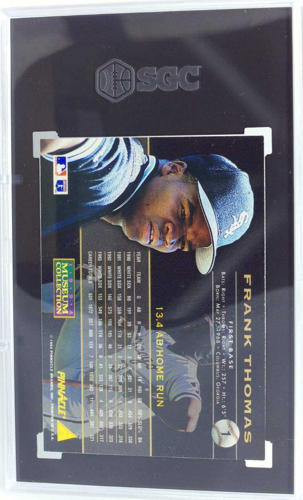 1994 Pinnacle Museum Collection Frank Thomas #1 HOF Chicago White Sox SGC 9