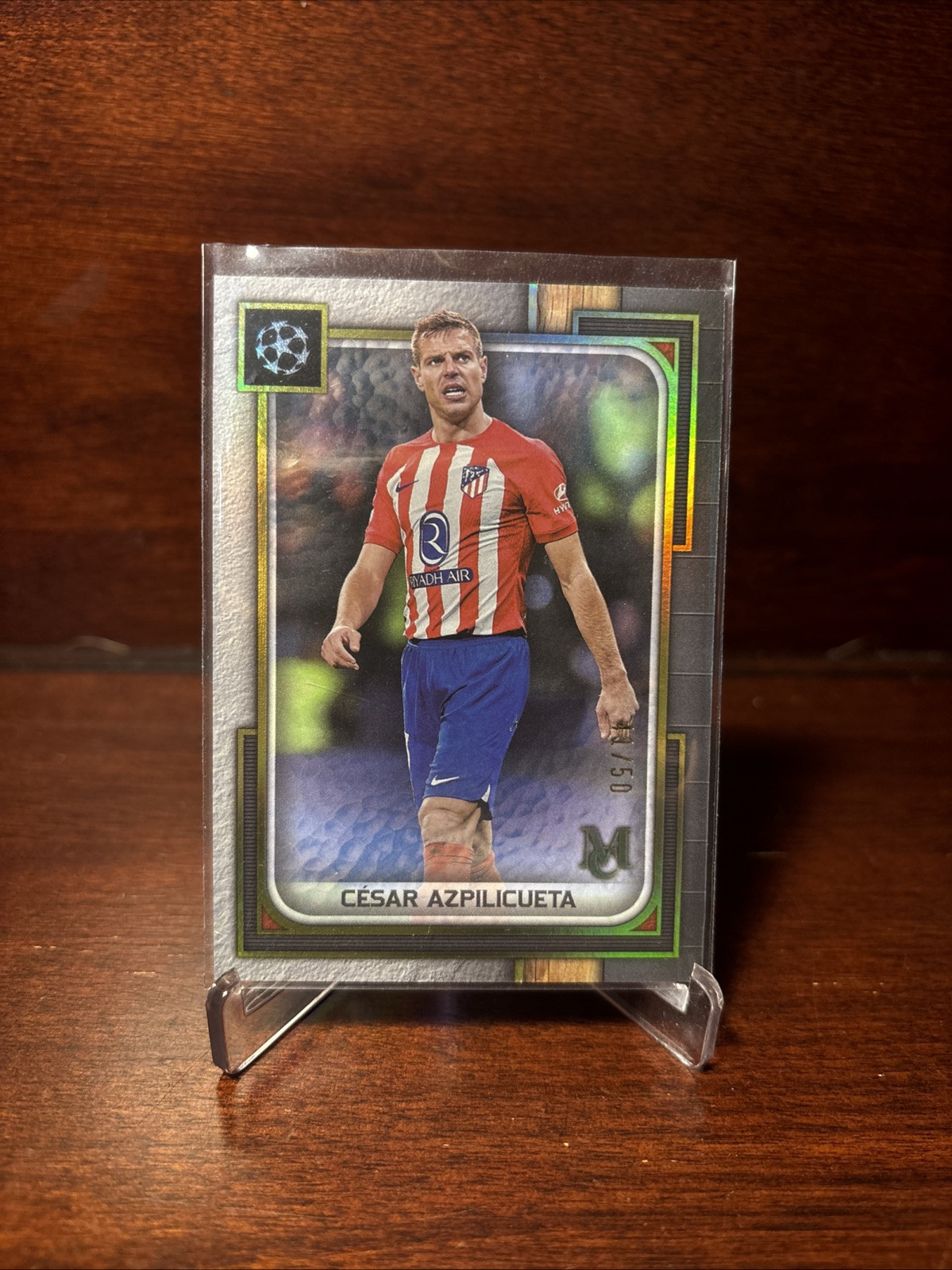2023-24 TOPPS MUSEUM COLLECTION UEFA CESAR AZPILICUETA ATLETICO MADRID Gold /50