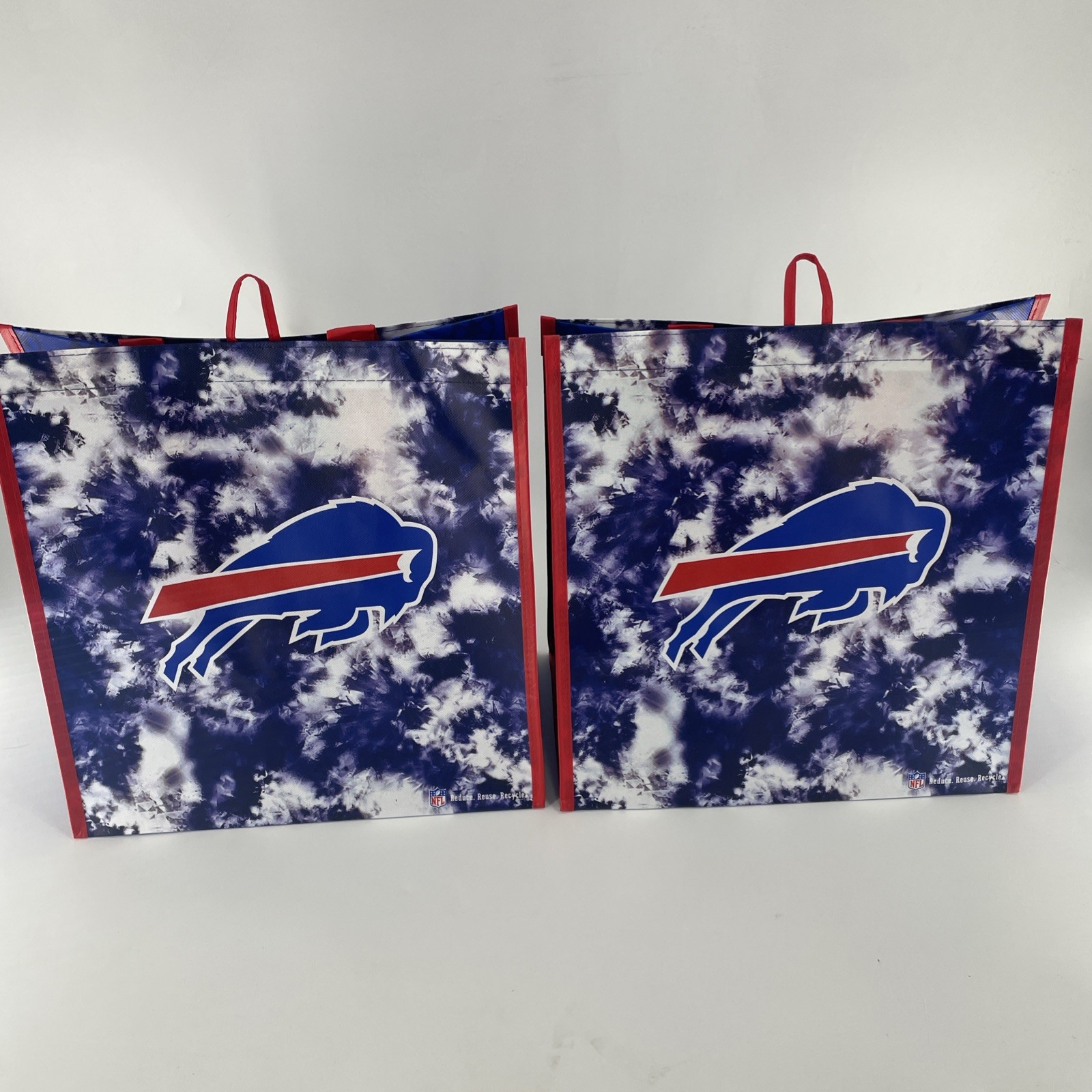 Buffalo Bills Reusable Tote NFL Team Logo Grocery Tote Shopping Bag Lot of 2