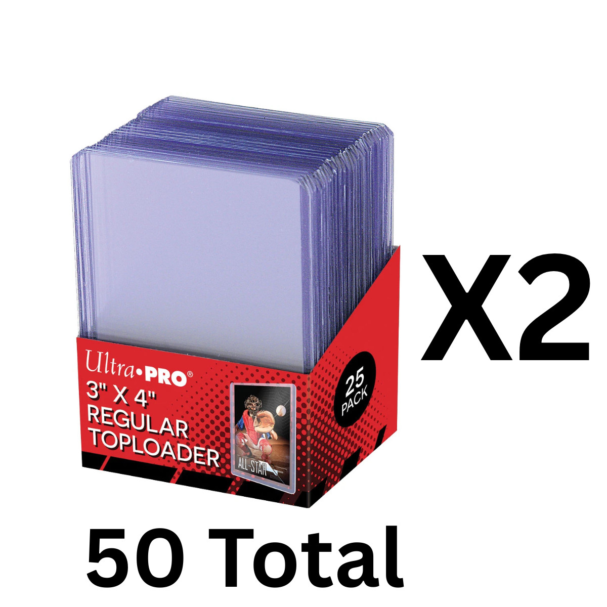 Ultra PRO 3″ x 4″ Regular Toploader – 50 Toploaders – Pokemon, Magic, Sports