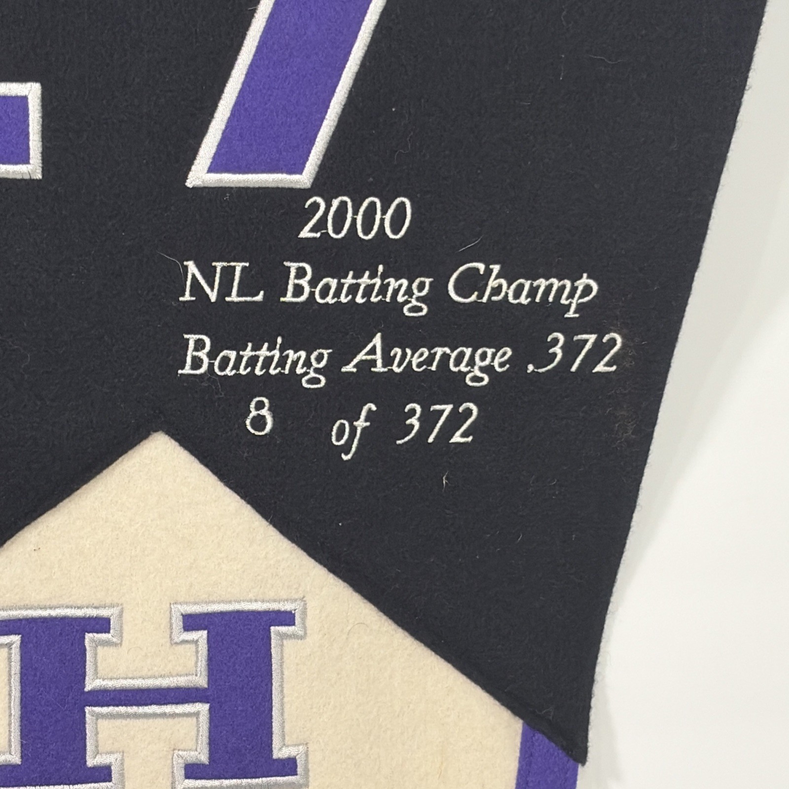 Autographed Todd Helton Pennant 2000 NL Batting Champion 8 Of 372