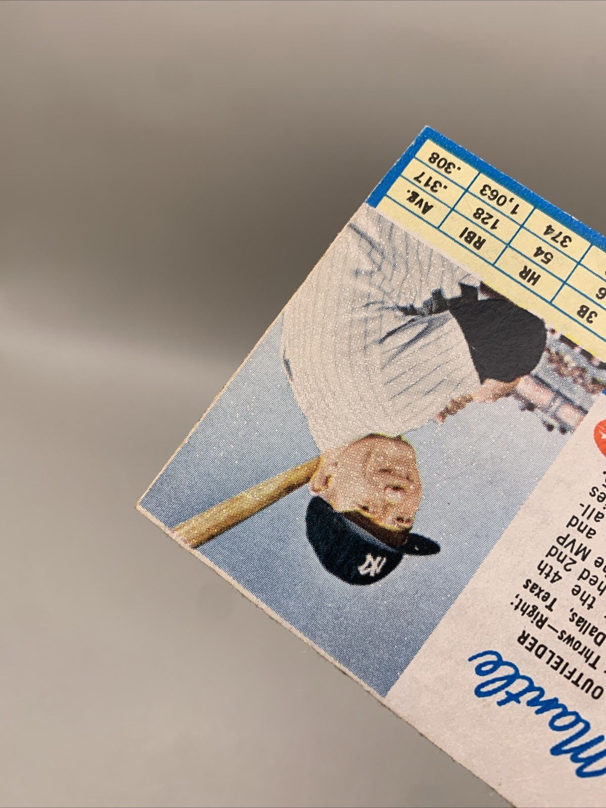 1962 Post Cereal (hand Cut) #5 Mickey Mantle New York Yankees Small Crease