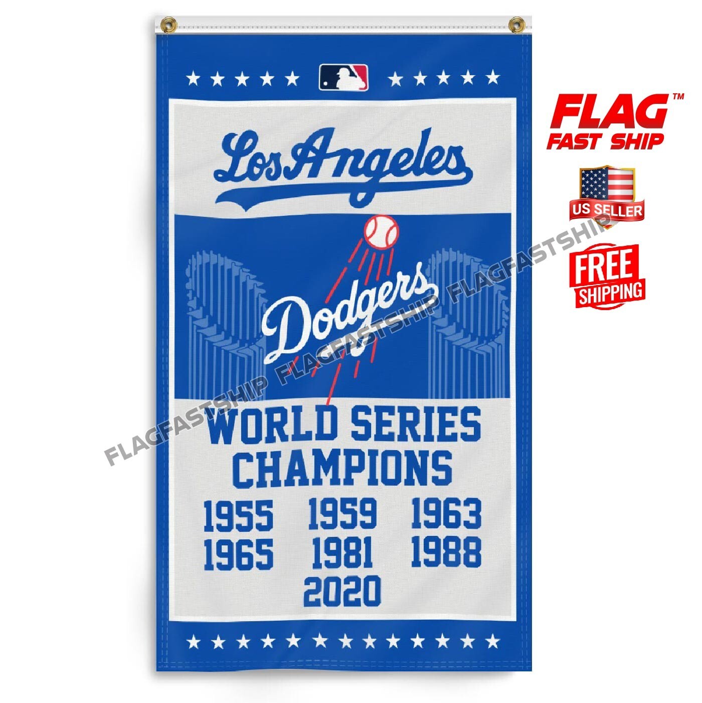 Los Angeles Dodgers Premium 3×5 ft Flag LA MLB Baseball World Series Banner