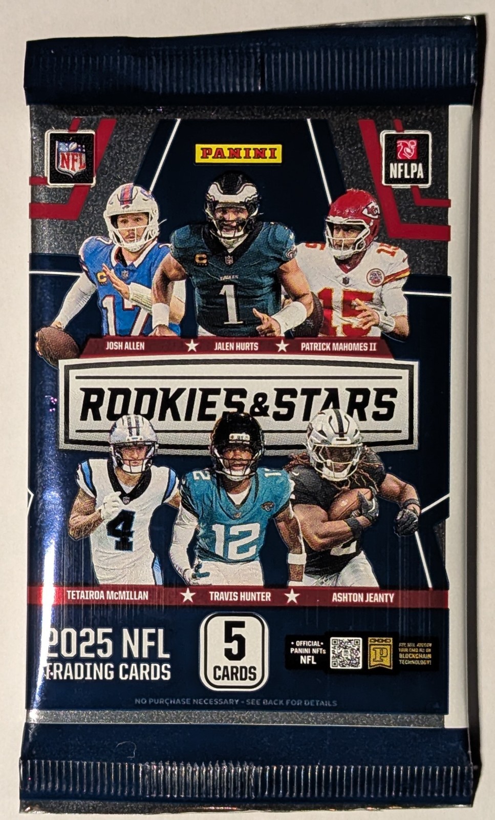 2025 Panini Rookies & Stars Football Gravity Feed Factory Sealed 5 Card Pack
