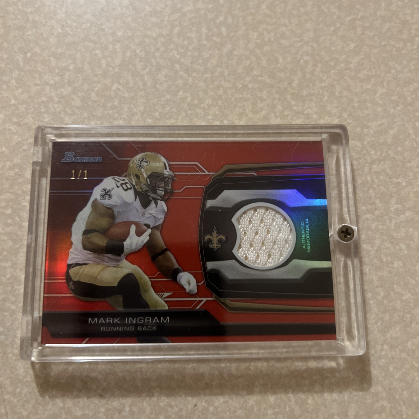 2013 Bowman Relic Red Refractor 1/1 Mark Ingram Wow Alabama Saints