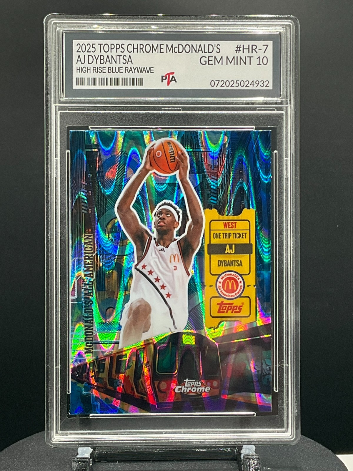 2025 Chrome McDonalds AJ DYBANTSA HIGH RISE BLUE RAYWAVE ~GEM MINT PTA 10🔥