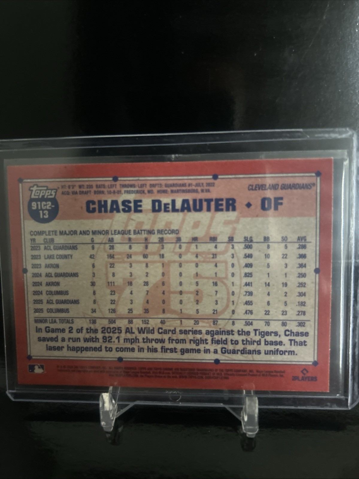 2026 Topps Series 2 Silver Pack 75th Silver Mojo Chase DeLauter RC #91C2‑13
