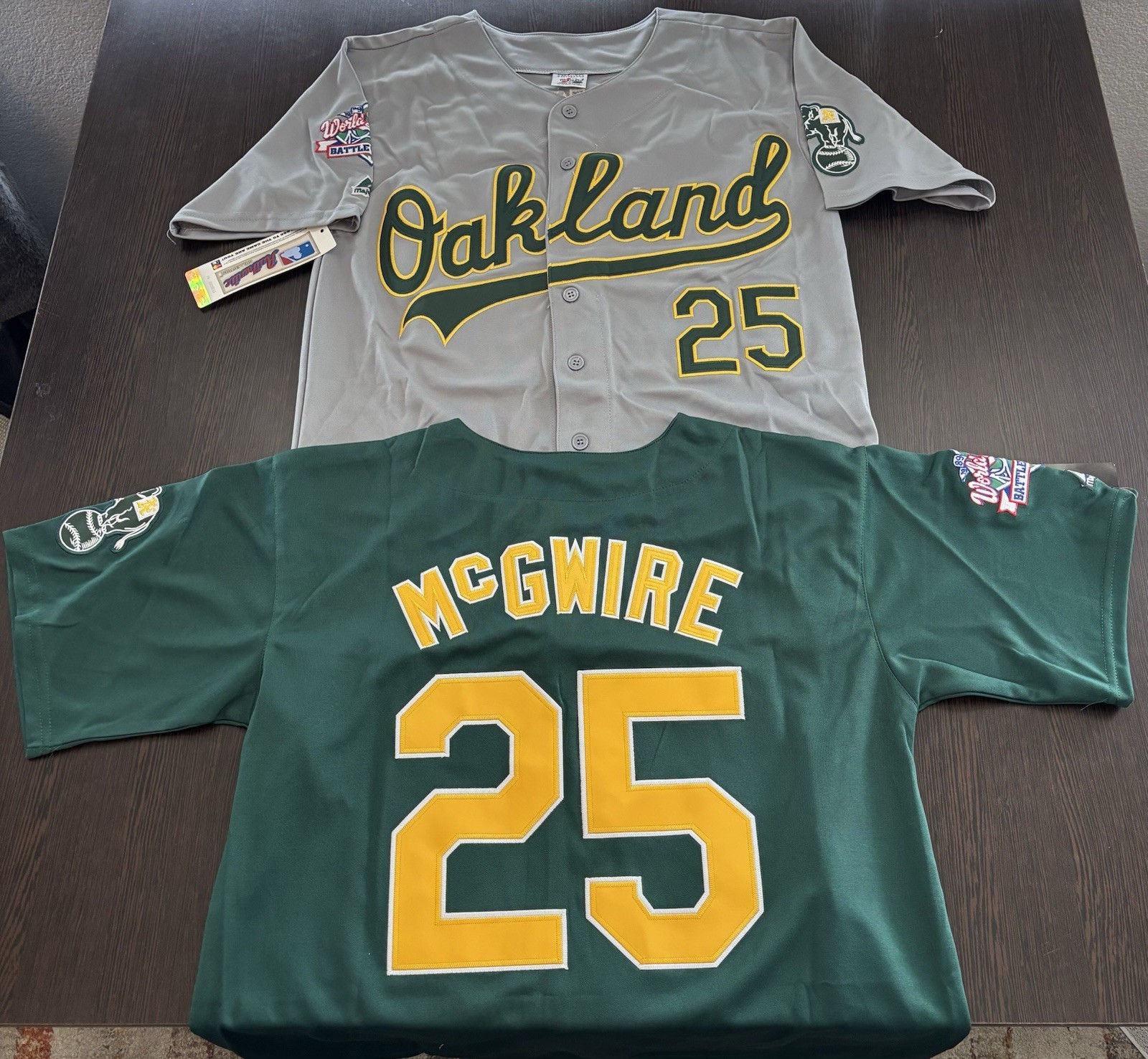 Mark McGwire Oakland Athletics 1989 World Series Men’s Jersey! Ships Same Day!