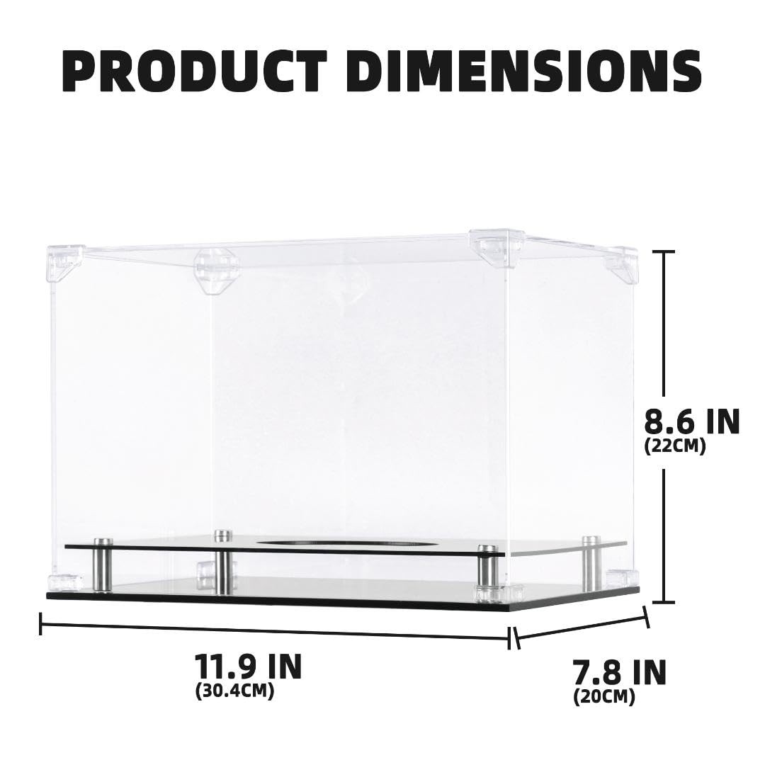 UV Protection Rectangular All Clear Acrylic Football Display Case Stand
