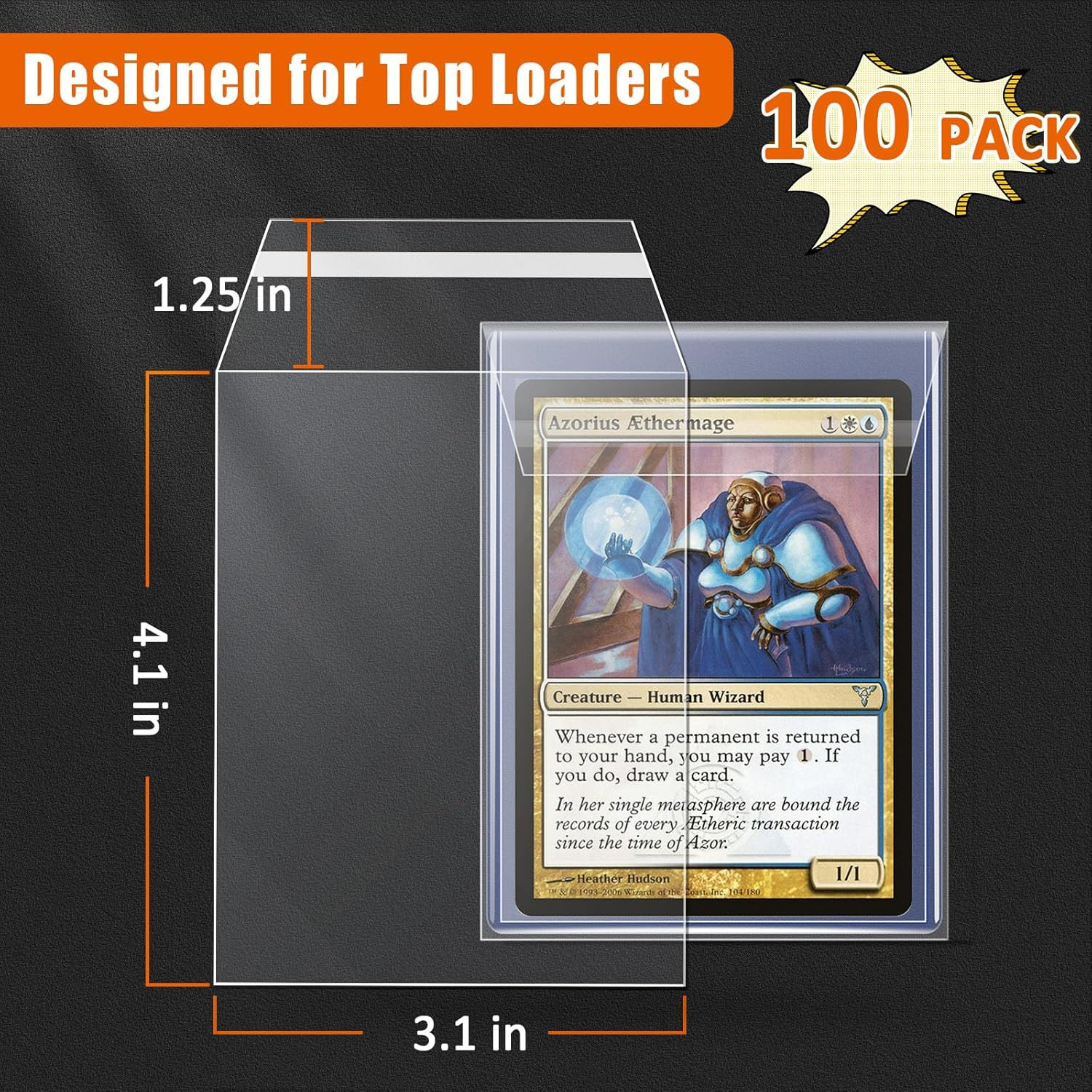 Top Loader Sleeves 100 Pack, Penny Sleeves for Top Loaders Trading Card Ultra Pr