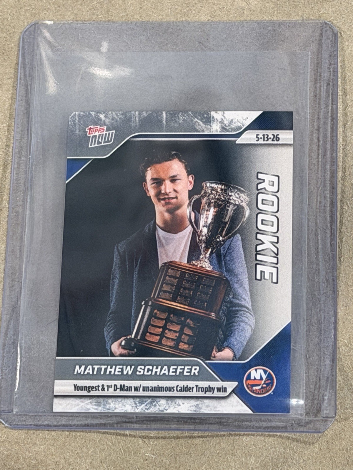 2025-26 NHL TOPPS NOW Sticker #171 Matthew Schaefer RC Wins Calder Trophy Rookie