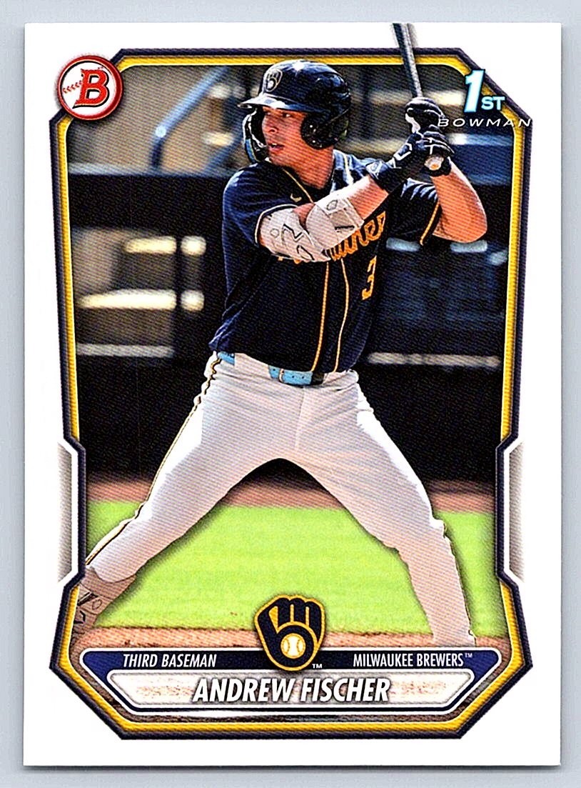 ANDREW FISCHER BREWERS RC 1st card 2026 BOWMAN PROSPECTS #BP- 149