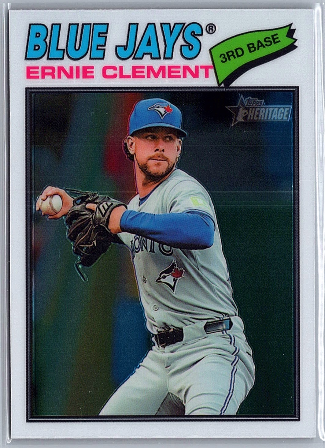 2026 Topps Heritage Ernie Clement #21 Chrome Toronto Blue Jays
