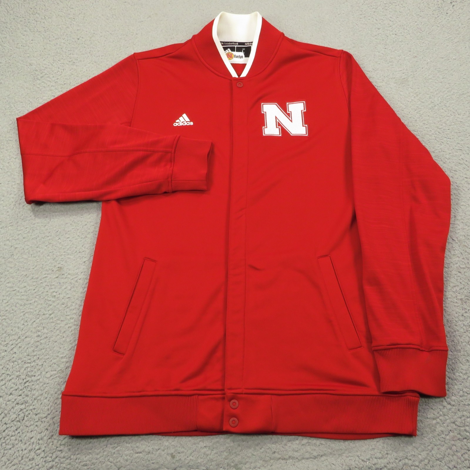 Nebraska Cornhuskers Jacket Mens Large Player Issued Huskers Warmup Shoot Around