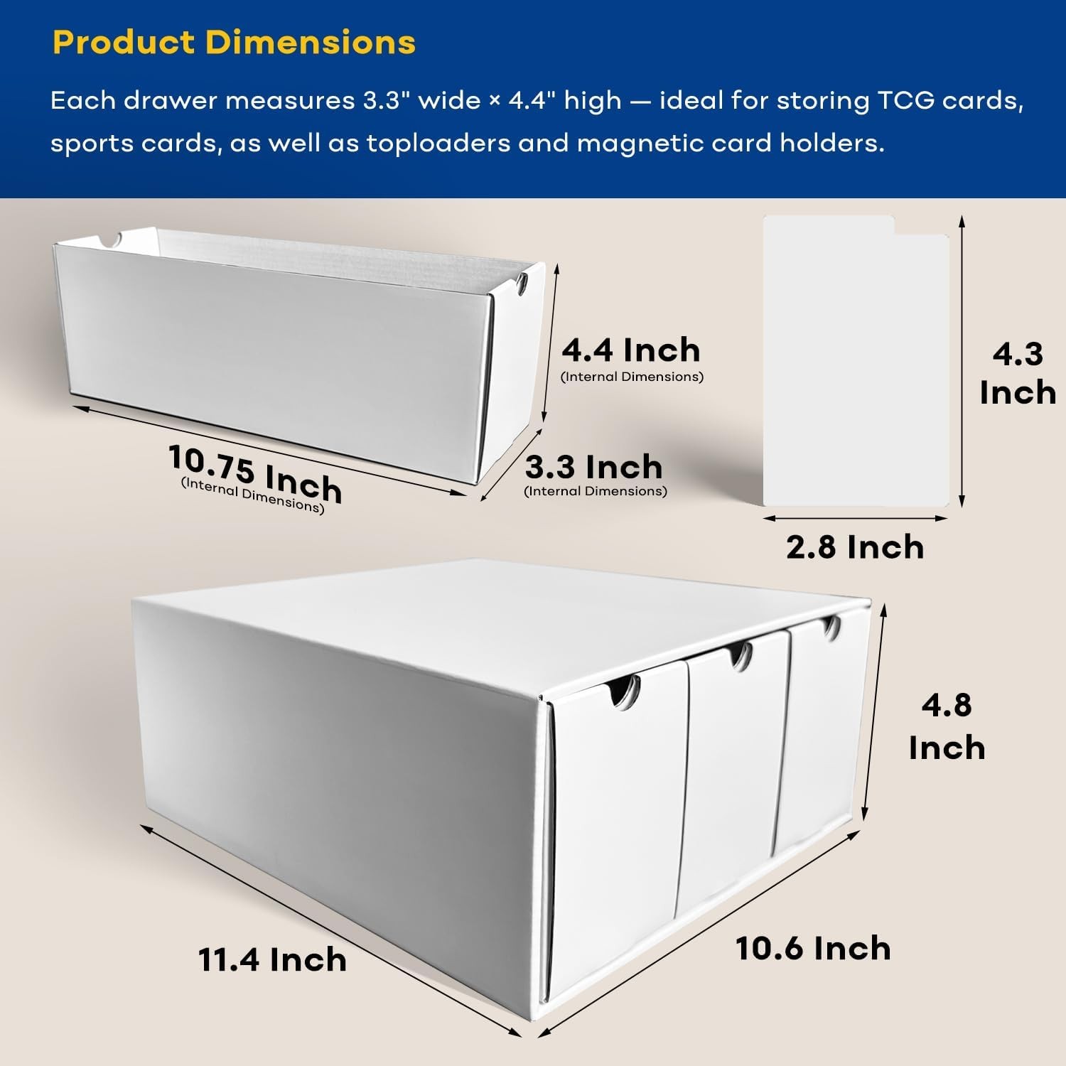 Space-Saving Multi-Compartment Trading Card Organizer Box – 6 Drawers Included