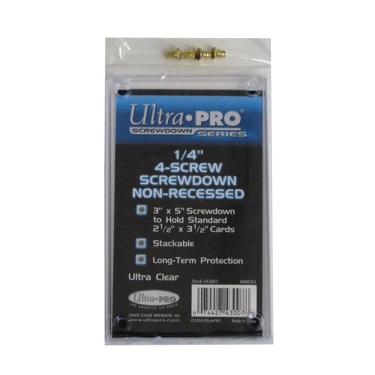 Ultra Pro 1/4 Non-Recessed Screwdown 2-1/2″ x 3-1/2″ (63.5mm x 88.9mm), Clear