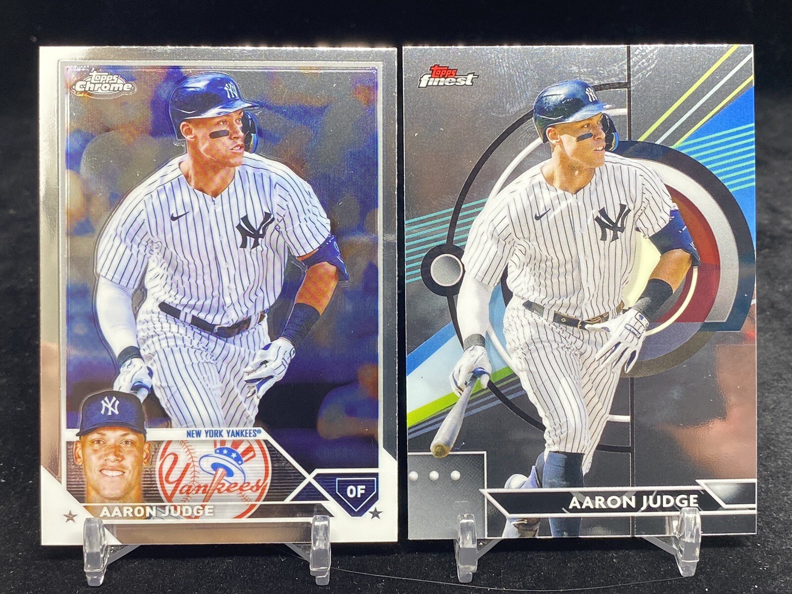 AARON JUDGE 2023 TOPPS CHROME AND 2023 TOPPS FINEST BASE CARD LOT / NY YANKEES