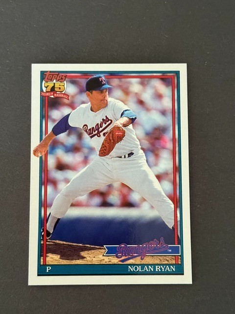 2026 Topps Series 1 1991 Throwback T91-97 Nolan Ryan Texas Rangers Insert Card