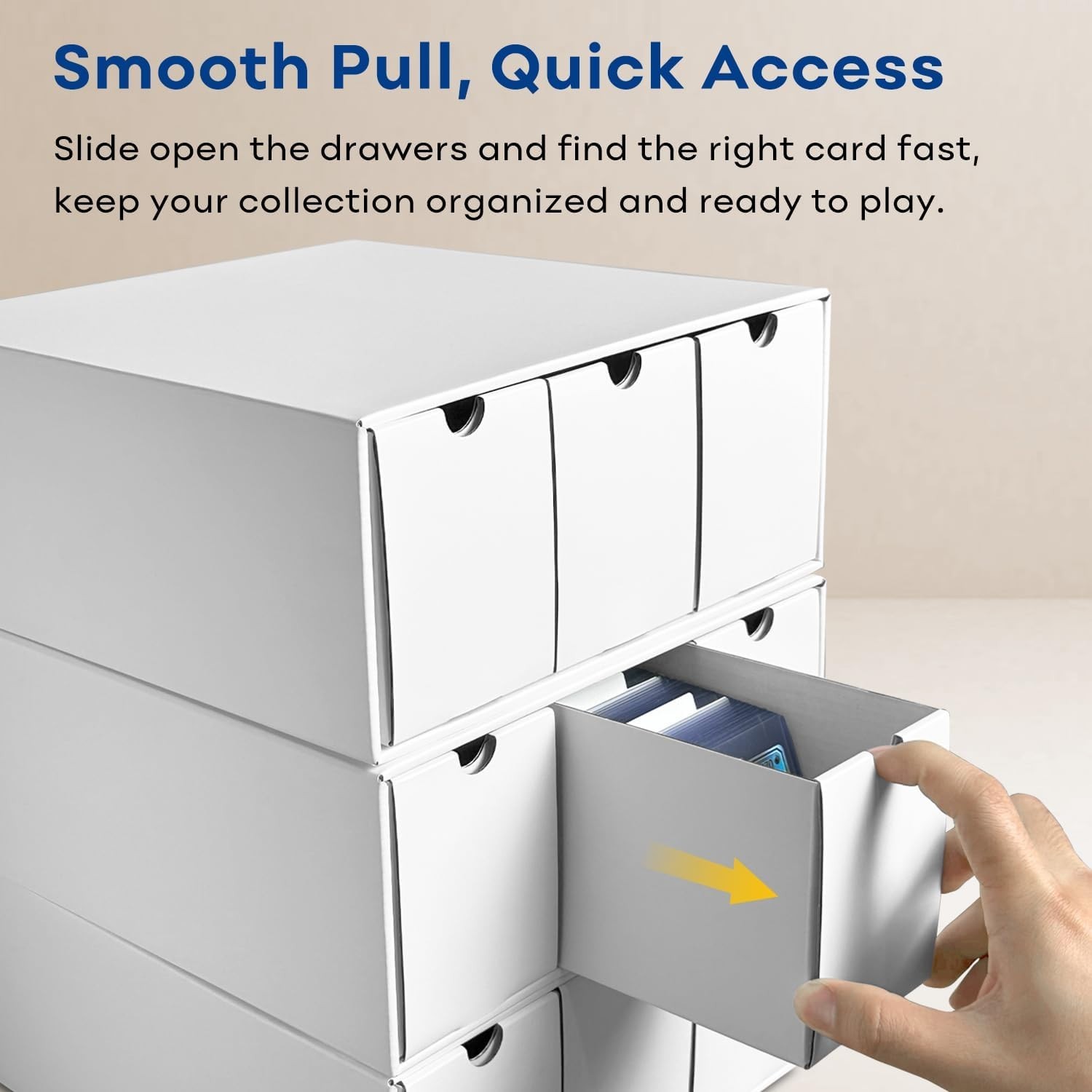 Space-Saving Multi-Compartment Trading Card Organizer Box – 6 Drawers Included