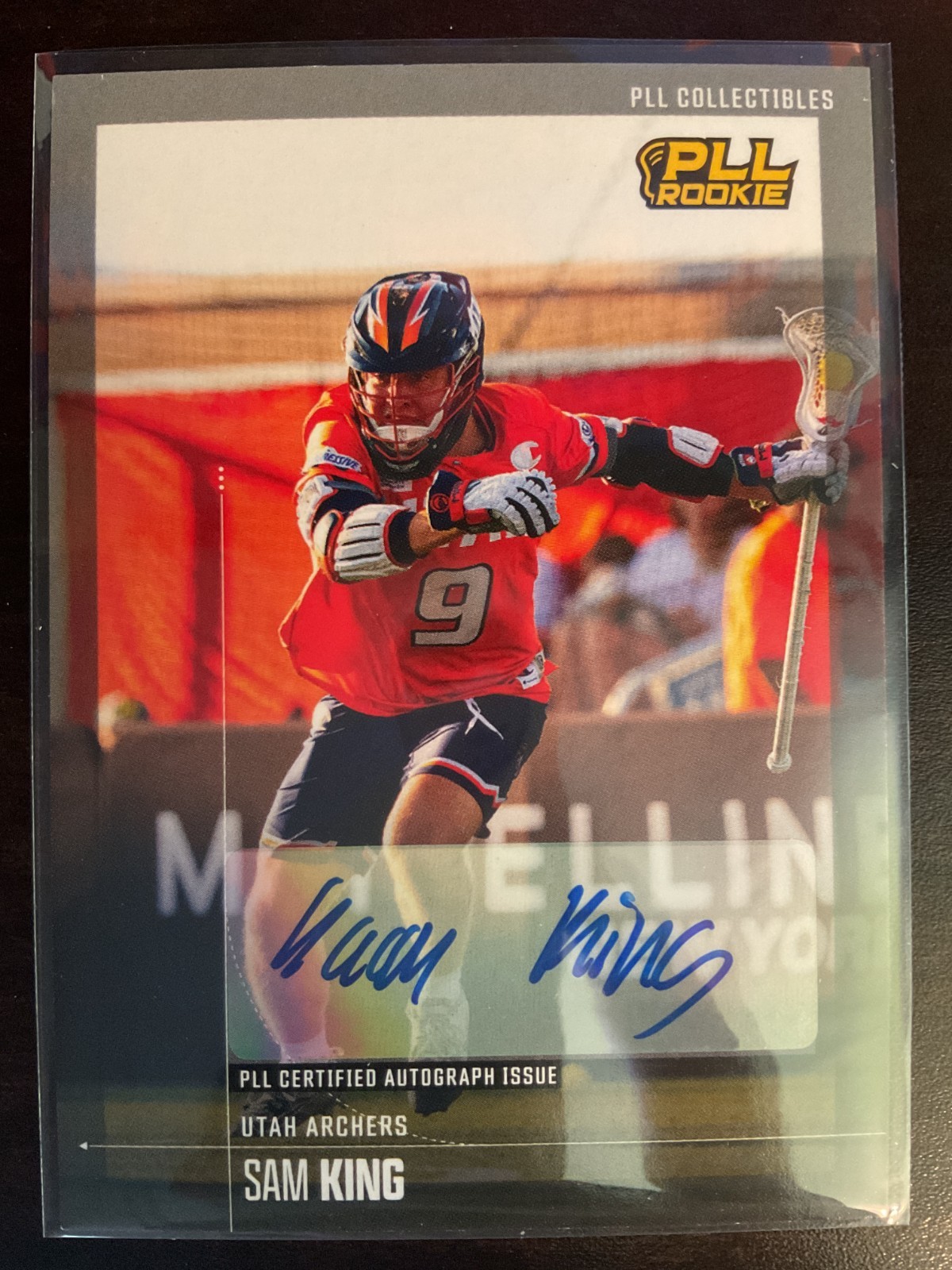 Sam King 2025 Premier Lacrosse League PLL Fieldside II Auto RC #43 (B)