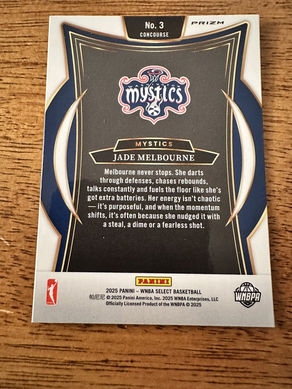 2025 Panini Select WNBA- Jade Melbourne #3 Pink Ice Prizm