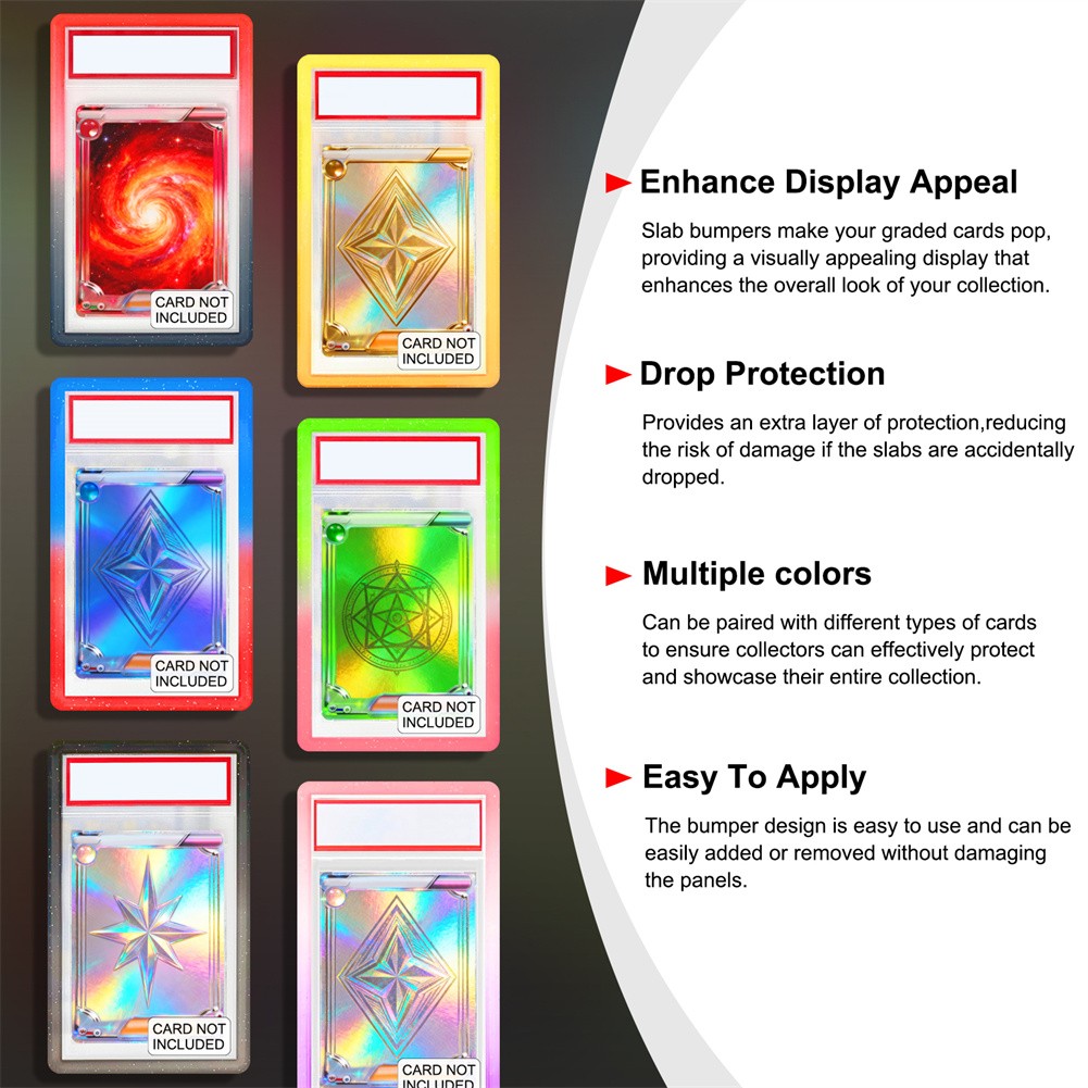 12PACK Gradient Colors For PSA Graded Card Slab TPU Bumper Guard Protector