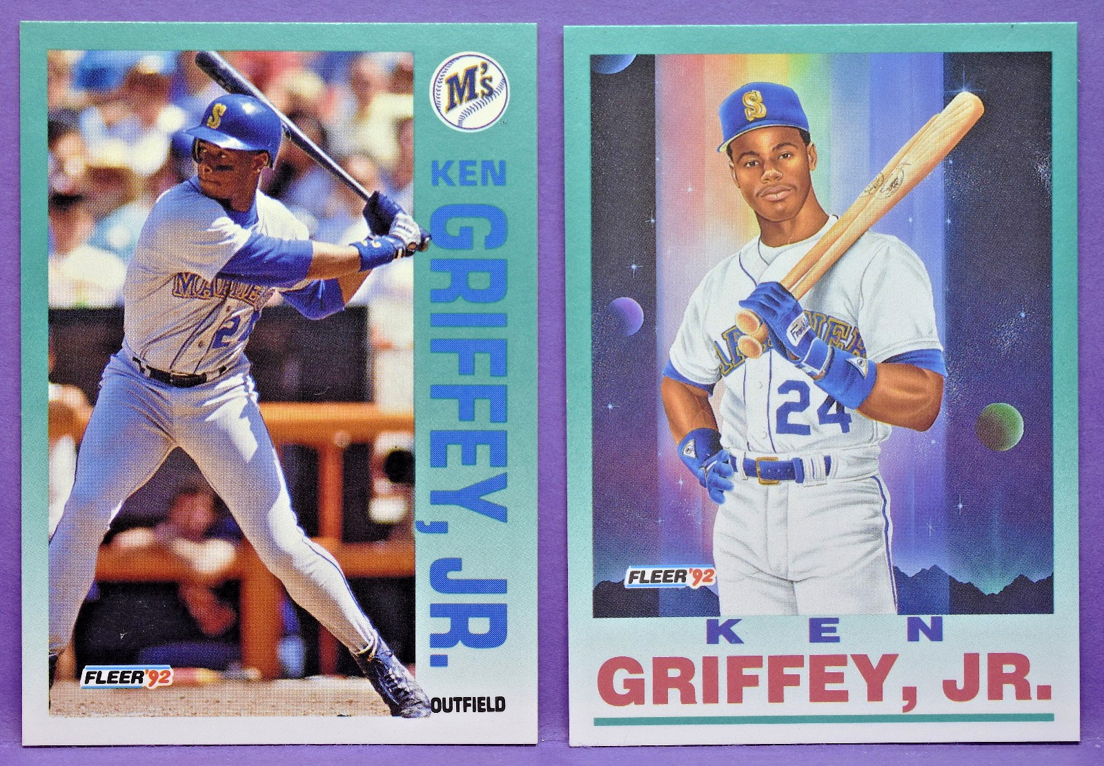 Ken Griffey Jr. Seattle Mariners 1992 Fleer Baseball #279 and ProVisions #709