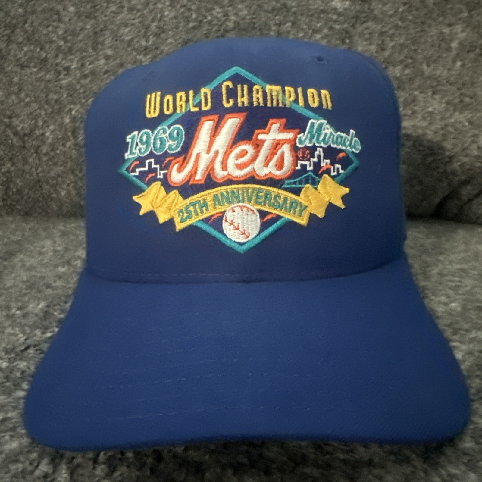VTG NWOT New York Mets 1969-1994 25th Anniversary Snapback Hat World Champion