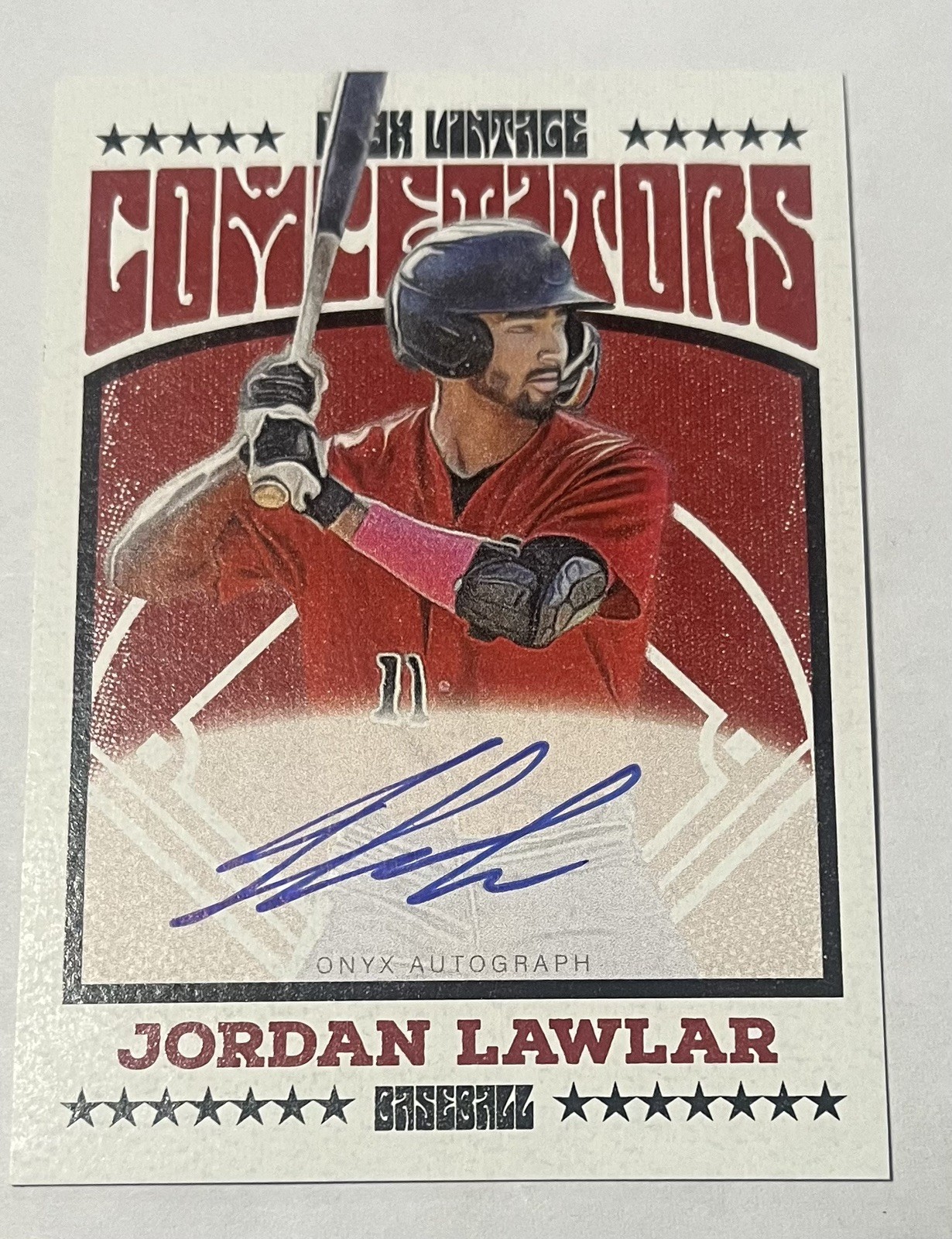 Jordan Lawlar 2022 Onyx Vintage Competitors On Card Rookie Auto AZ Diamondbacks