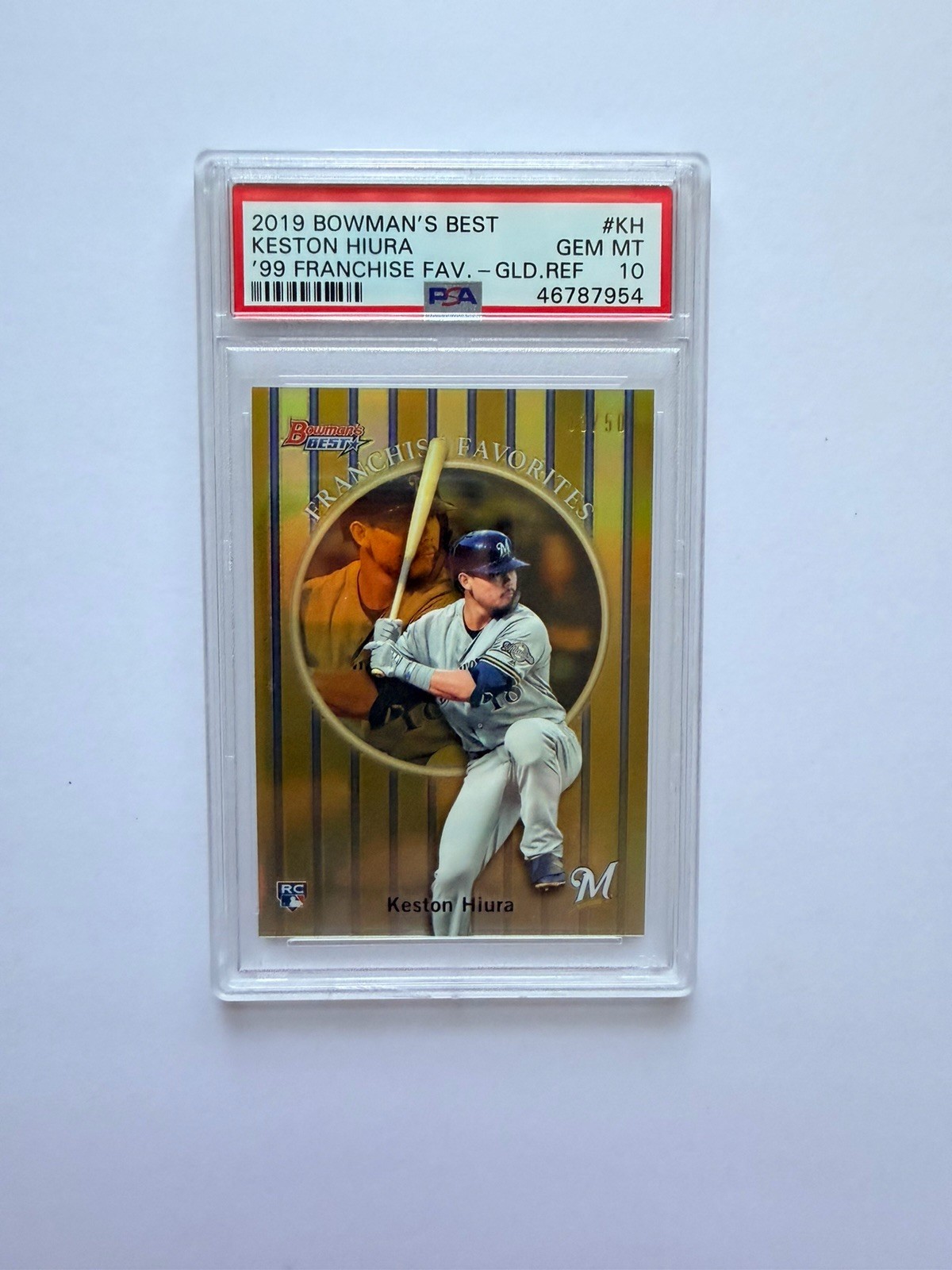 2019 Bowman’s Best 1999 Franchise Favorites #KH Keston Hiura RC Rookie PSA 10