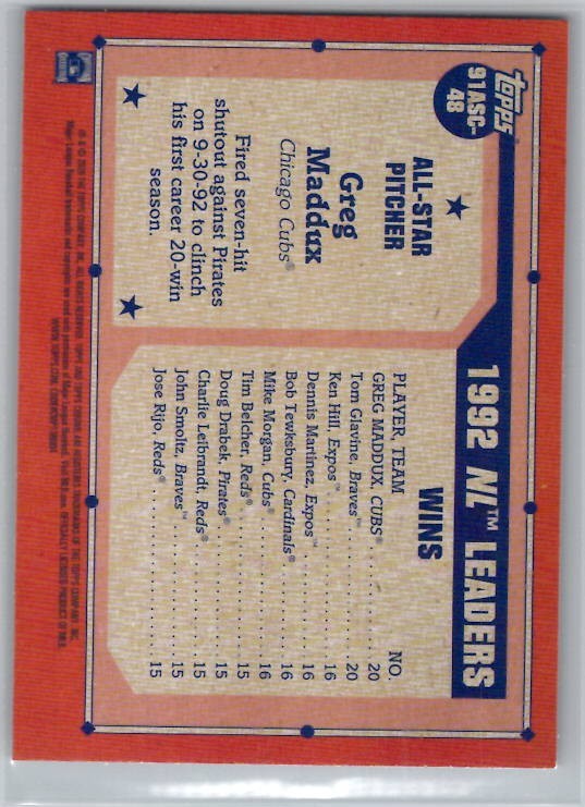 2026 Topps Series 2 – Greg Maddux #91ASC-48 All-Star Silver Pack Mojo