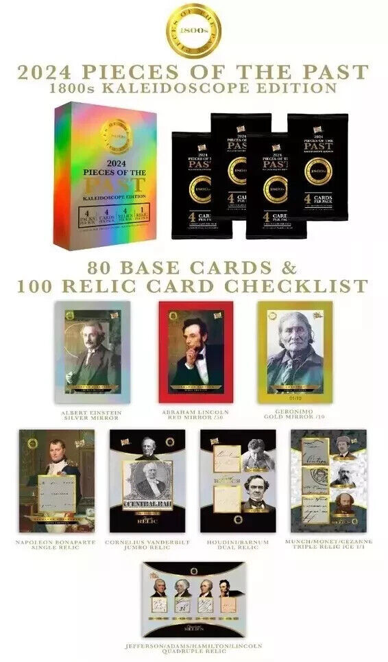 2024 PIECES OF THE PAST 1800s 1 SEALED PACK WITH 1 RELIC KALEIDOSCOPE EDITION
