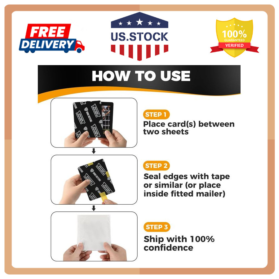 Ding Defend 110-Pack Trading Card Protector Shipping – 3.5 x 4.5 Inch Black Hobb