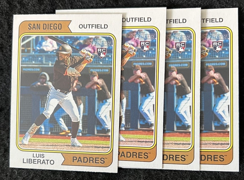 2023 Topps Heritage – #168 – Luis Liberato – Padres – RC – Lot Of 4 – NM/M