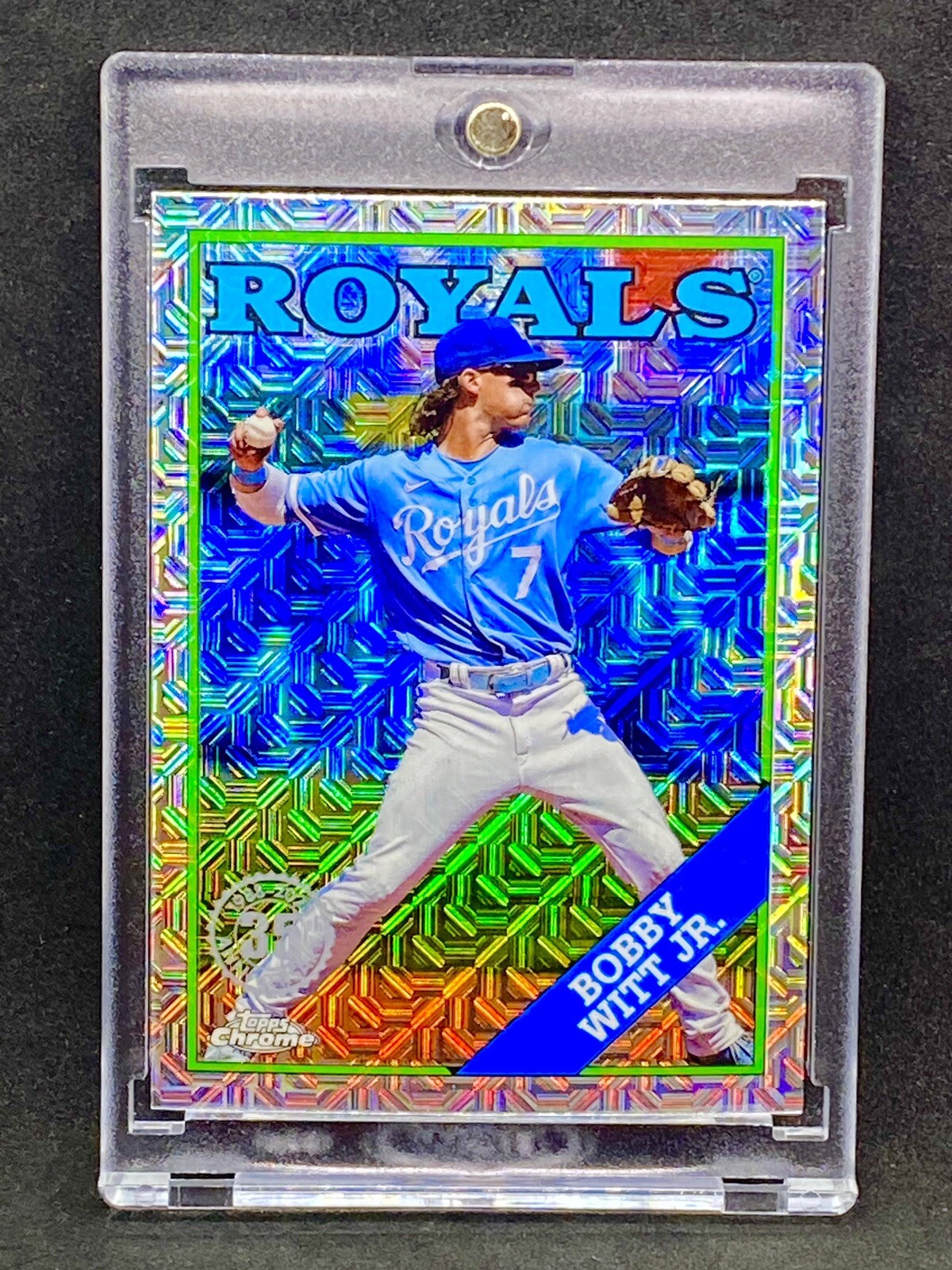 Bobby Witt JR RARE RETRO MOJO REFRACTOR INVESTMENT CARD BOWMAN CHROME MINT