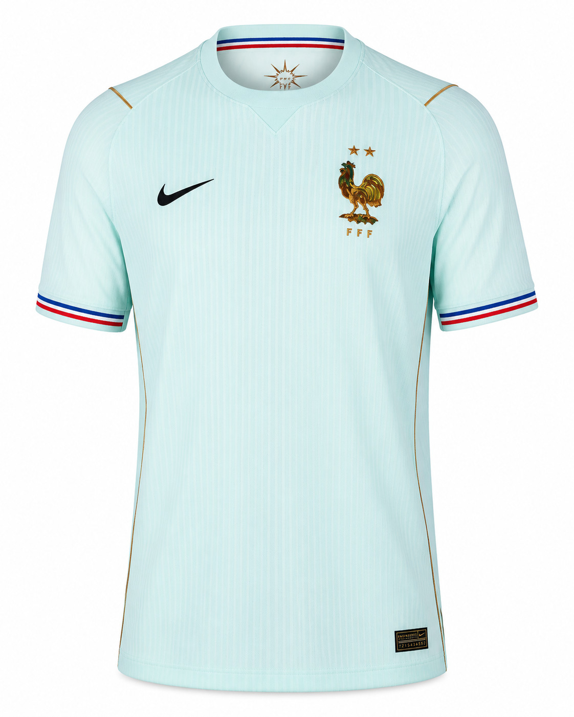 Unisex Adult France Style Soccer Jersey, Teal Football Fan Shirt NWT All Sizes