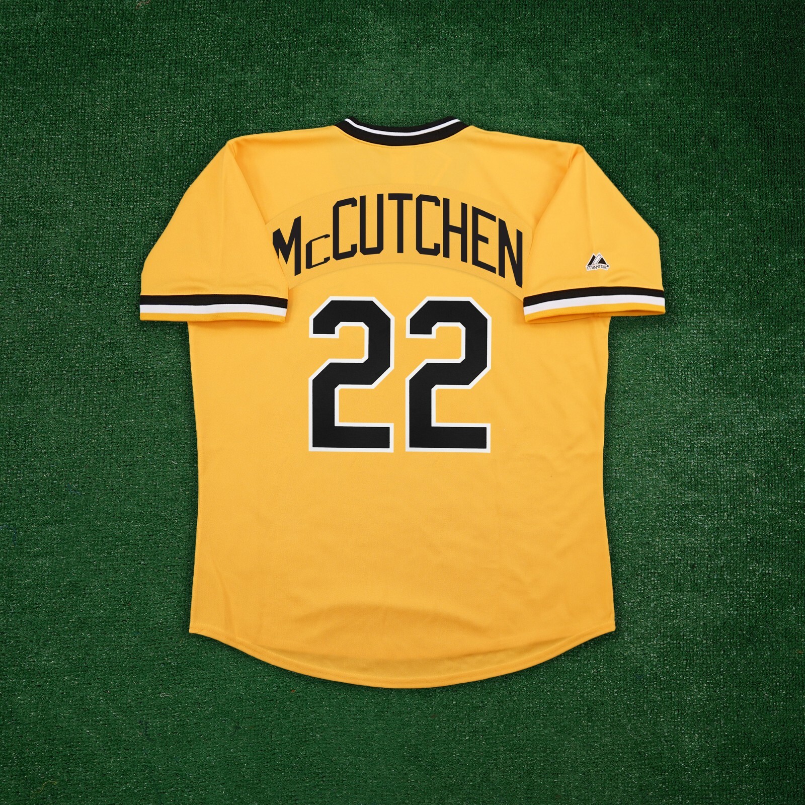 Andrew McCutchen Pittsburgh Pirates Cooperstown Men’s Gold Throwback Jersey