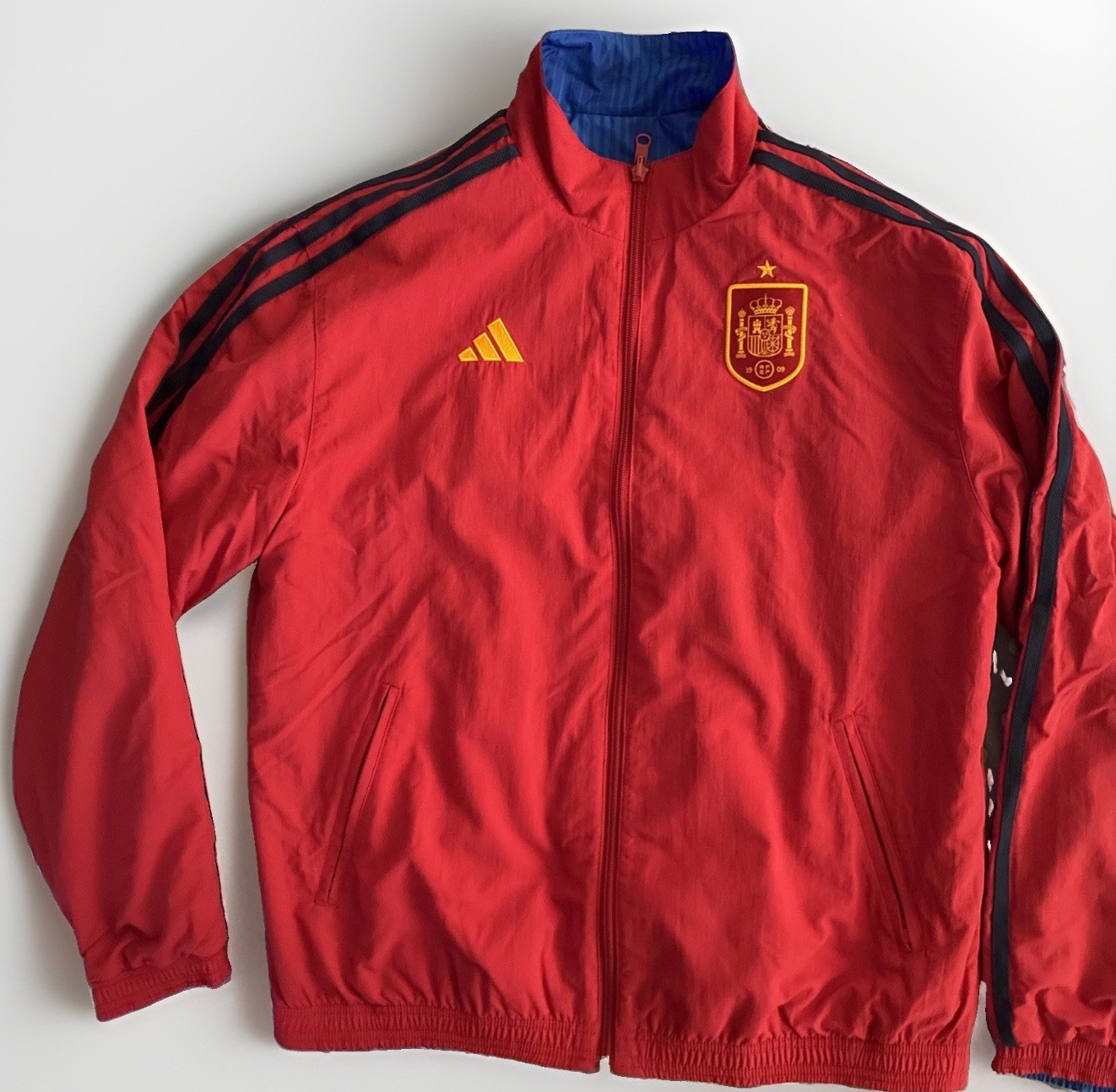 Adidas Spain Anthem Jacket Sz M World Cup 2014 Football Windbreaker Reversible