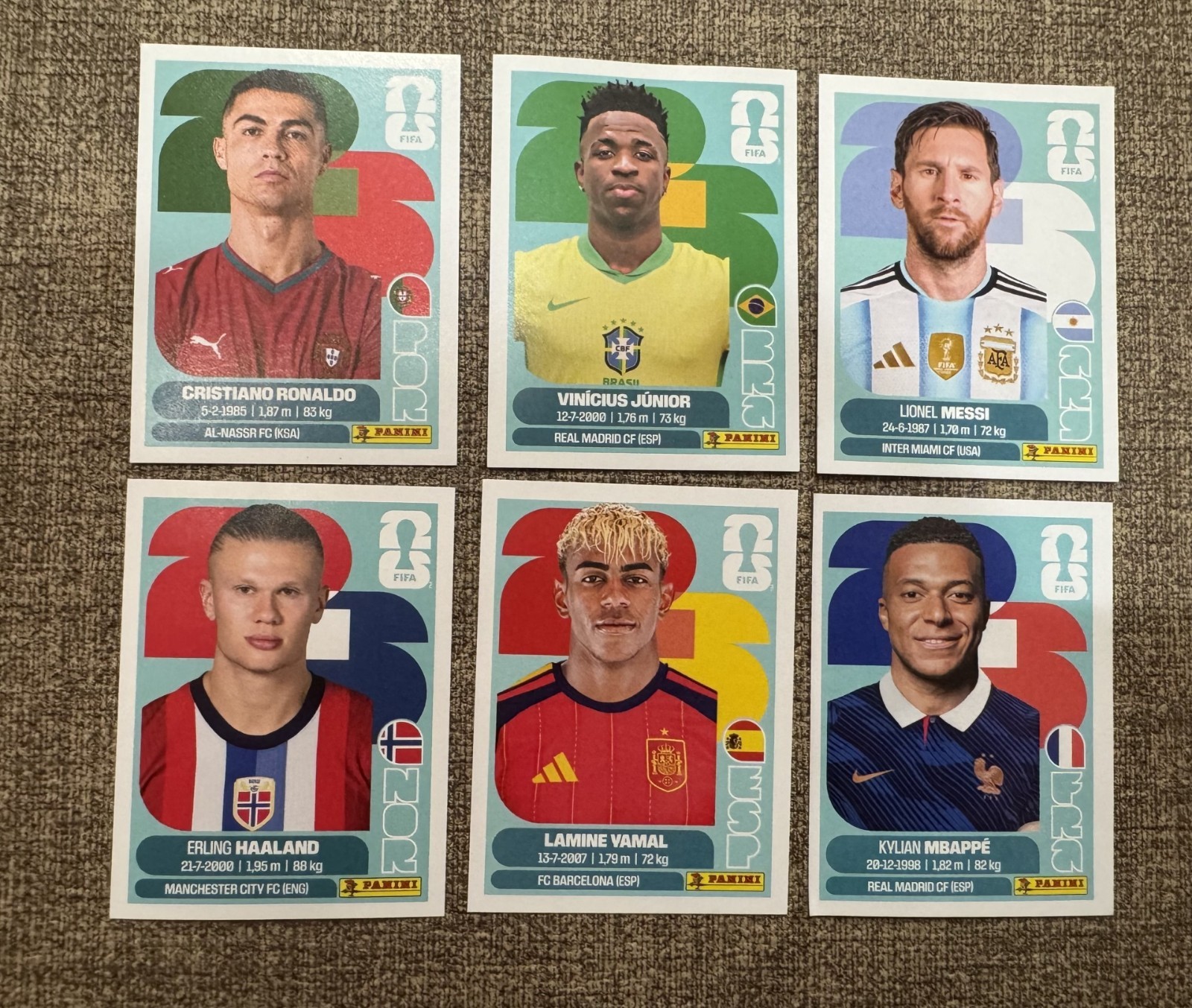 Messi Ronaldo Mbappe Yamal Haaland Viny Panini FIFA World Cup 2026- You Pick-NEW